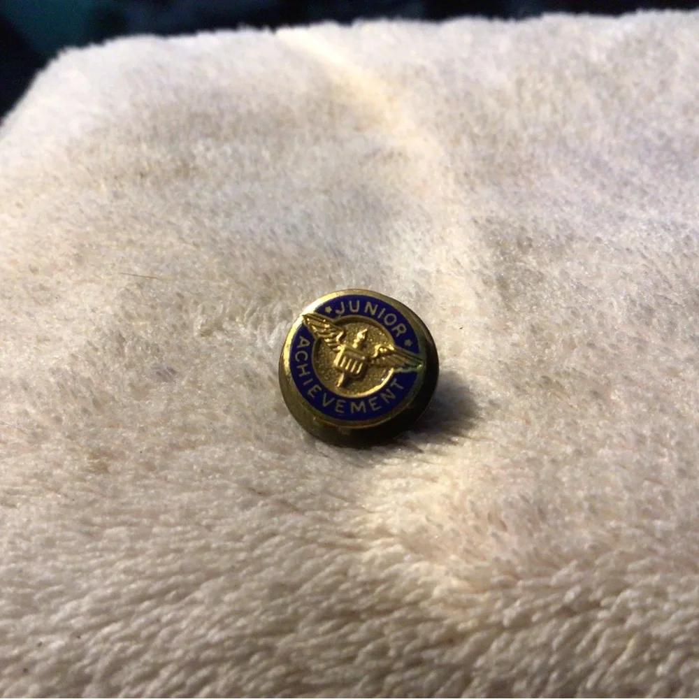 Junior Achievement Gold and Blue Enamel Lapel Pin
